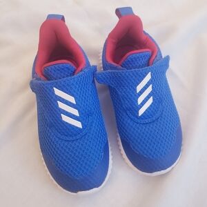 Blue Kids Athletic Slip-On Sneakers with Pink Lining